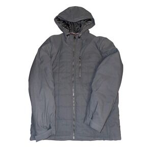 Orvis Mens Classic Collection Hooded Quilted Jacket Gray Large L